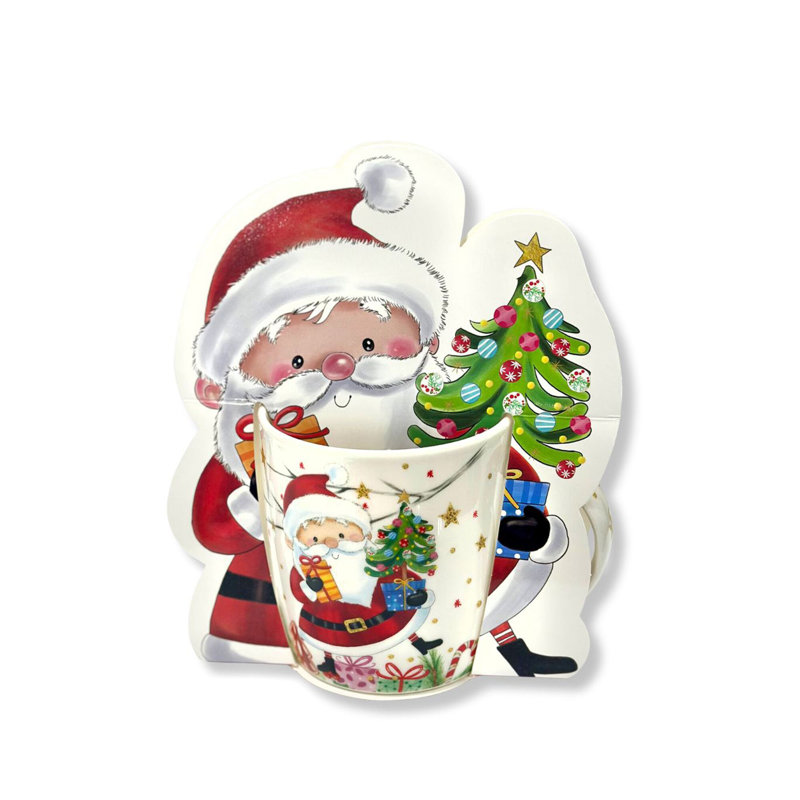 Tasse en porcelaine Santa dans un emballage cadeau