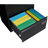 3 Drawer Locking Filing Cabinet In Metal, Office Document Storage, Generous Space, Stable Slide Track, - Build, Black Use Drawer, Black, & Body