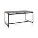 Campblin Outdoor Dining Table in Aluminum and Teak with Stone Top