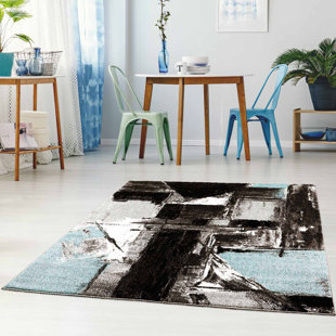 Tapis noir Abstract