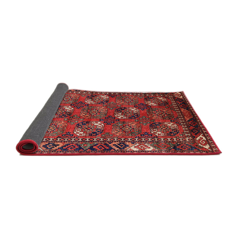 Tapis de style oriental rouge, Rond 4 pi