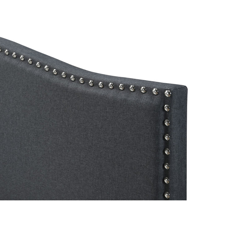 Upholstered Platform Bed, Charcoal Gray, Queen