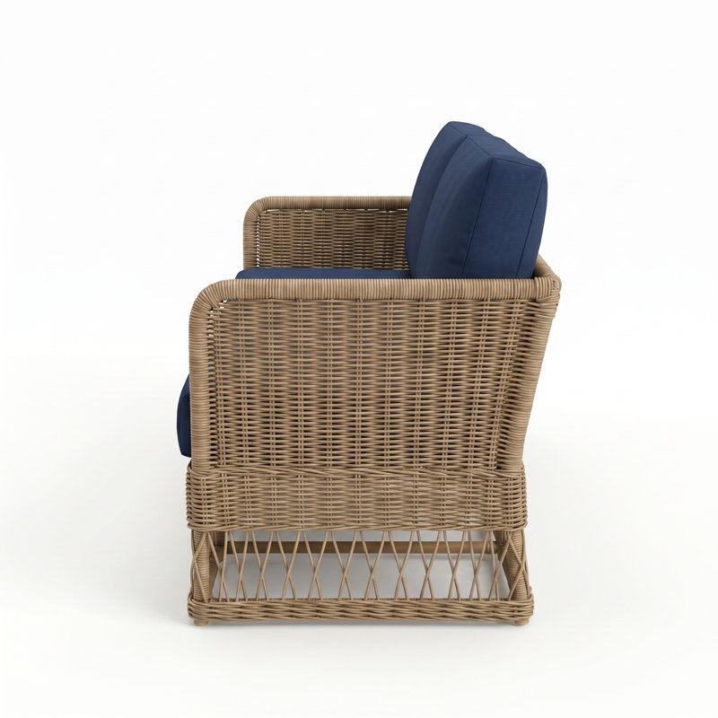 Destin Pebble Outdoor Patio Sofa - Canvas Navy, Canvas Navy, White