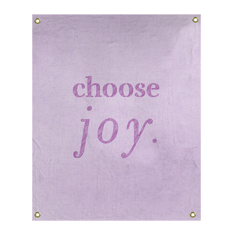 Tapisserie de polyester, choisir la joie citation, H 36 po x l 26 po, Violet