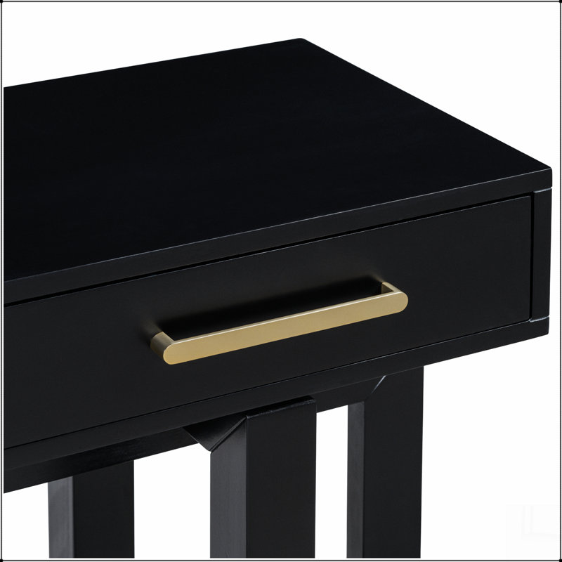 Elegant Console Table with Three Drawers, Extra Long Entryway Table for Entryway, Hallway, Black