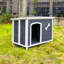 Grande niche pour chien en bois, cage extérieure imperméable pour chien, chenil coupe-vent et chaud facile à assembler