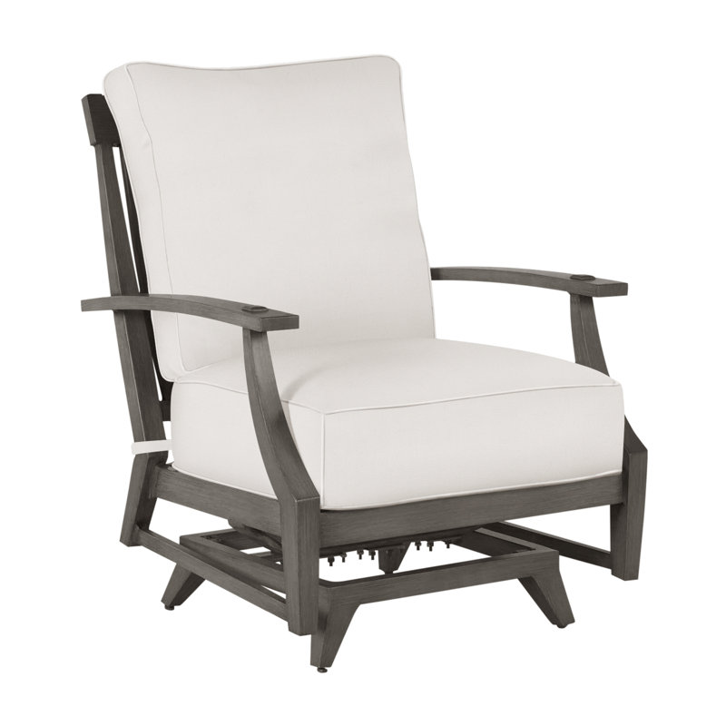 Croquet Patio Chair with Cushions, Slate Gray, Welt, Natural White