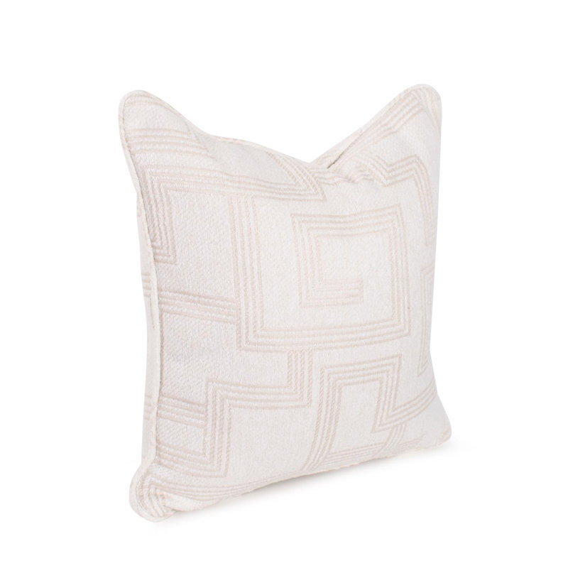 Indoor/Outdoor Pillow Syros Fog, Natural Striped, 20"H x 20"W, Square