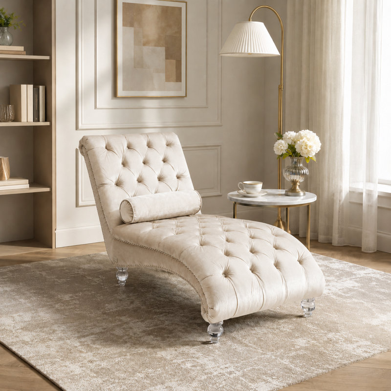 Méridienne Jenille, Velours beige