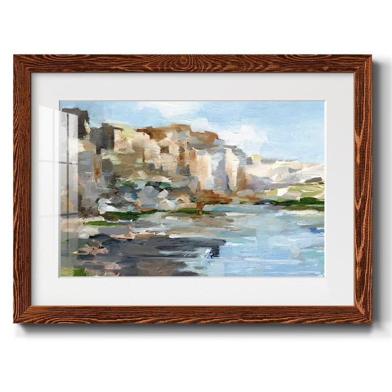 Western Cliff I, impression sur papier encadrée, H 28 po x l 42 po x P 1,5 po, Cadre érable