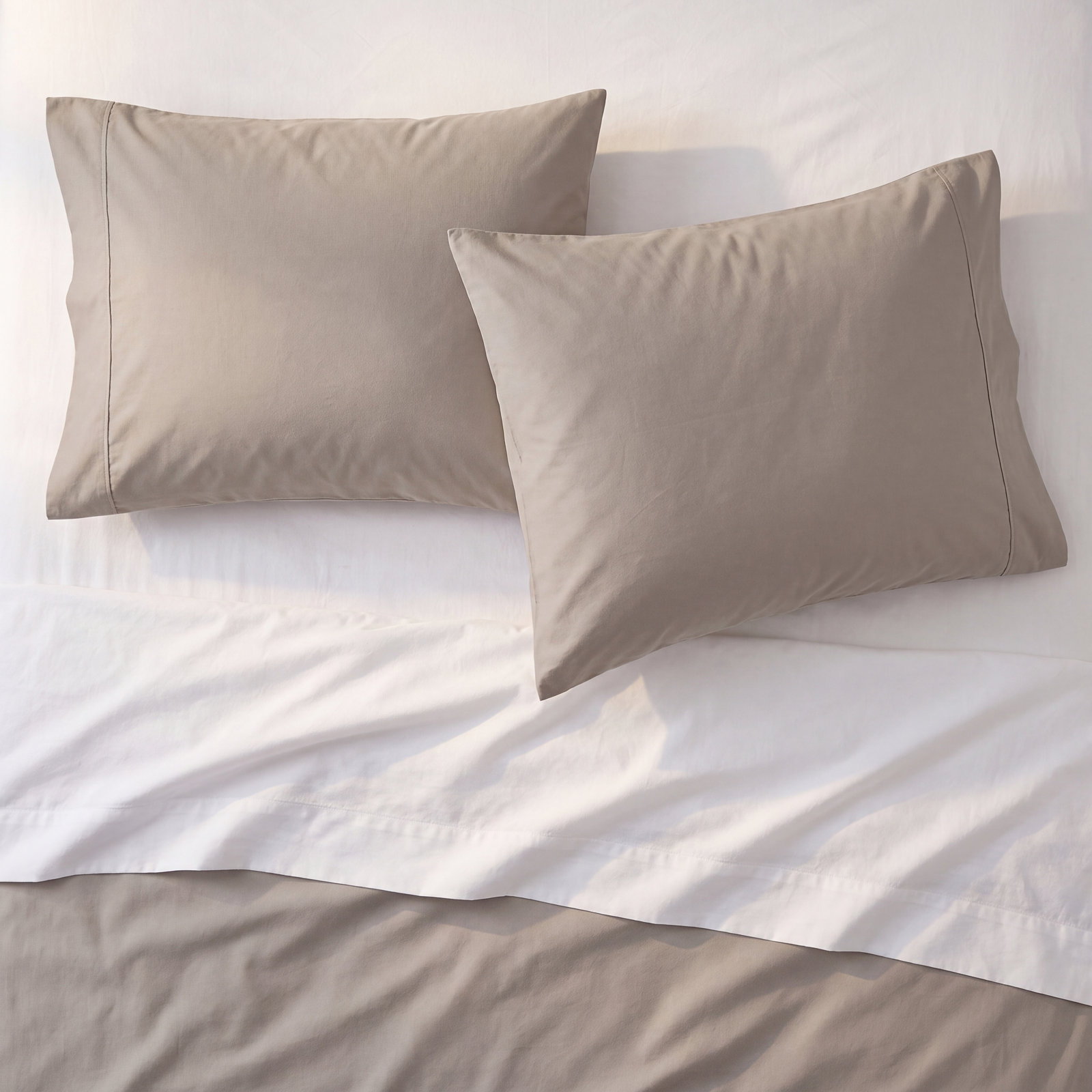Performance Cotton Pillowcase, King, Ivory