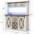 47"Wide 56"H Farmhouse Coffee Bar Cabinet With Power Outlet And LED Light,Wine Bar Cabinet W/3 Storage Hutch,Kitchen Buffet Cabinet With 10 Wine And Glass Racks For Kitchen Dining Room(Antique White)-744110145