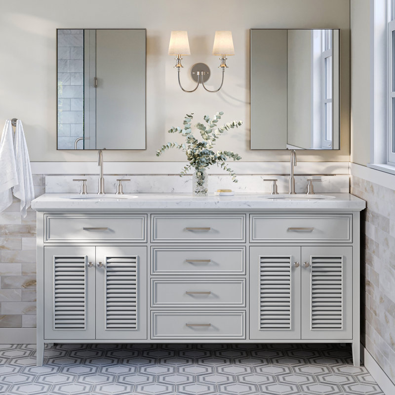 Blazier 72.25'' W Double Vanity, 72", Gray