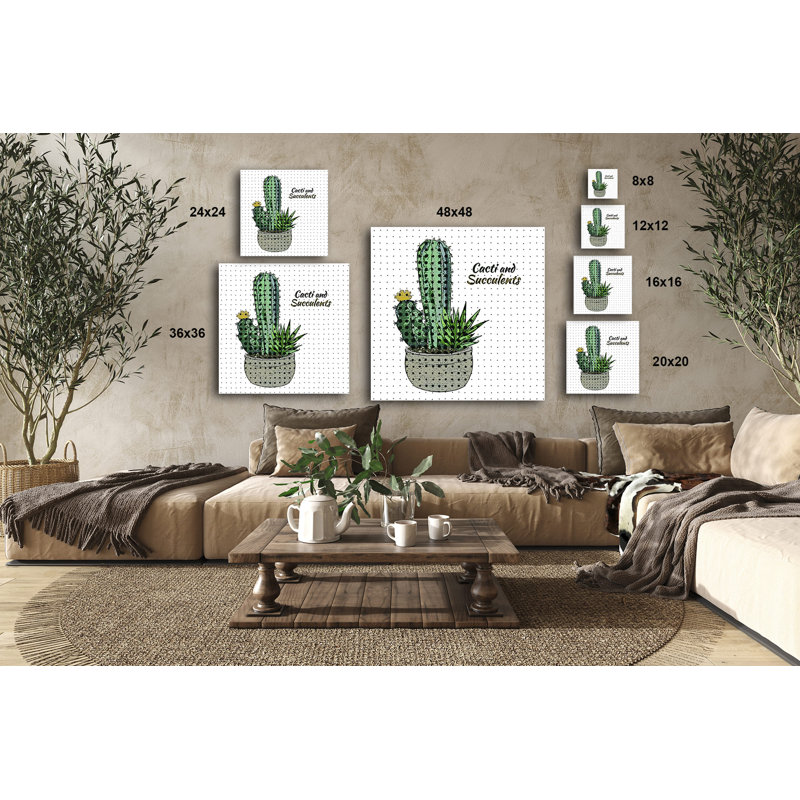 " Cacti And Succulents 41 ", 20" H x 20" W x 1.5" D