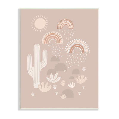 «Mute Desert Landscape Triple Rainbow Soft Cactus» par Nancy McKenzie - impression
