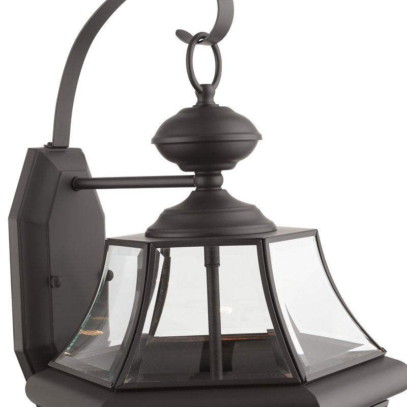 Lanterne murale d'extérieur en verre biseauté Creason, Bronze