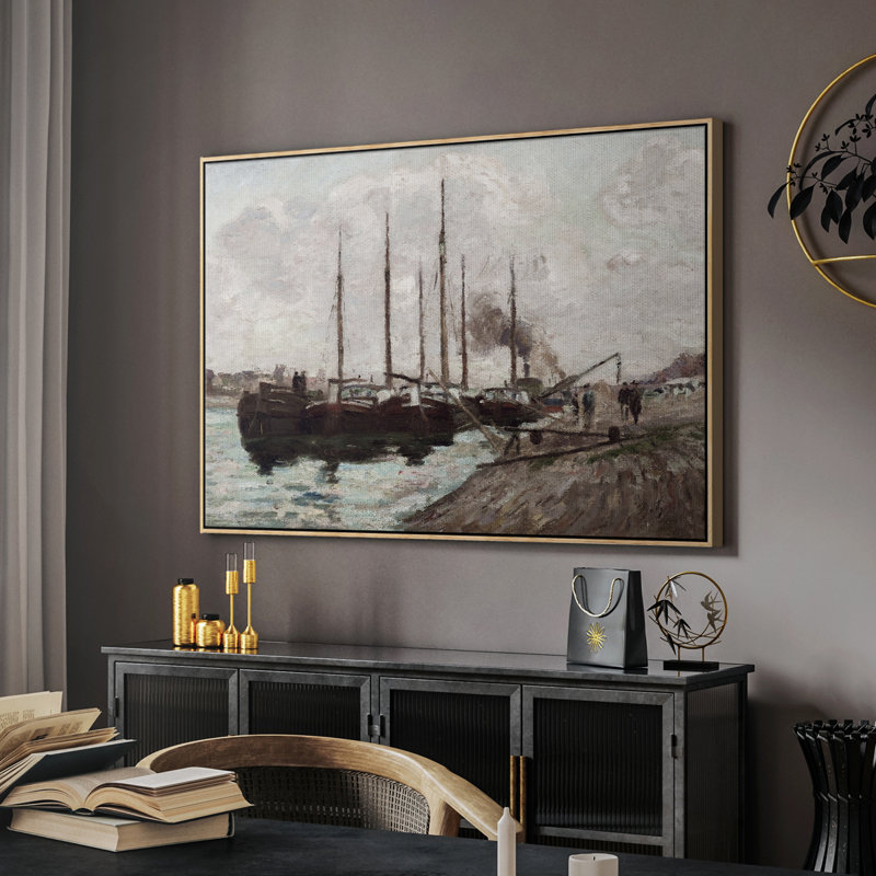 Impression nautique rétro sur toile CXCVII, Toile tendue, H 41 po x l 61 po x P 1,5 po