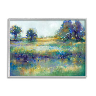 " Wetland Watercolor Landscape Abstract Blue Green " by Third And Wall
