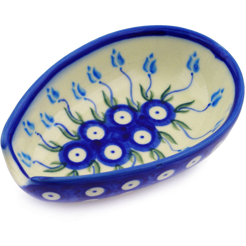 Repose-cuillère à motif floral peacock
