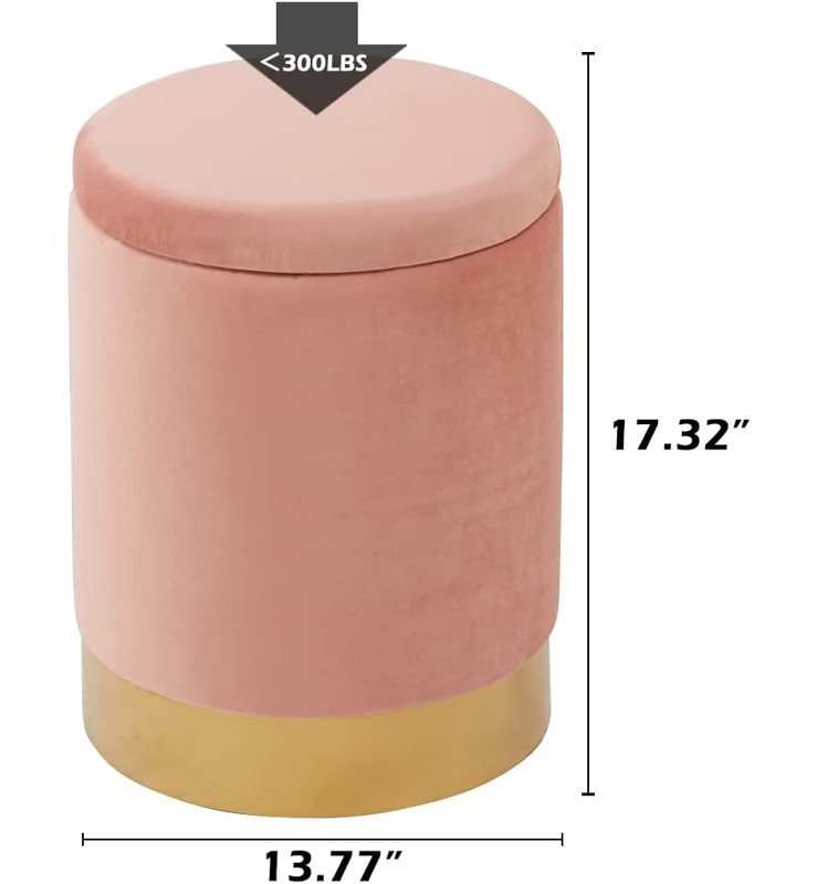 Accent Stool, Light Pink