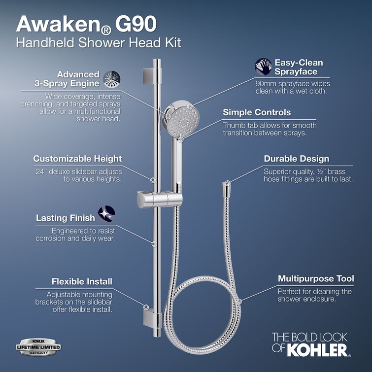 KOHLER Exhale Vibrant Brushed Nickel 2.25-in Shower Water