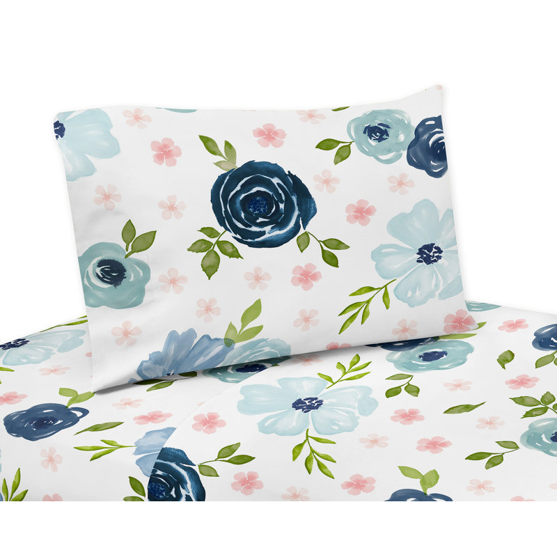 Ensemble de draps floral, Ensemble de draps pour grand lit + un drap-housse 
