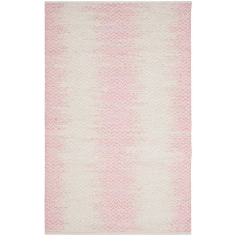 Burke Hand Woven Cotton Striped Rug, Rectangle 4' x 6'