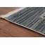 Tapis ombragé intemporel 5 x 8 avec bords encadrés bleus raffinés
