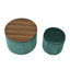 2-Piece Set Round Chenille Storage Ottoman, Equipped With A Drum Shaped Small Stool, Storage Space, And MDF Made Desktop Panel (Dark Green23.62"X23.62"X16.53")-404054448