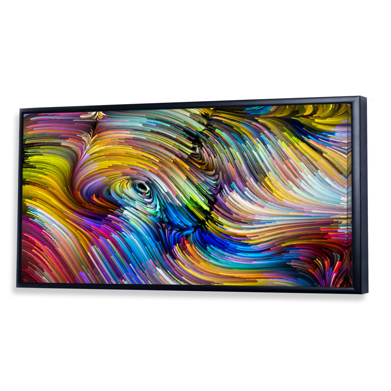 «Colorful Living liquide Art III», impression sur toile, H 30 po x l 40 po x P 1,5 po, Cadre noir