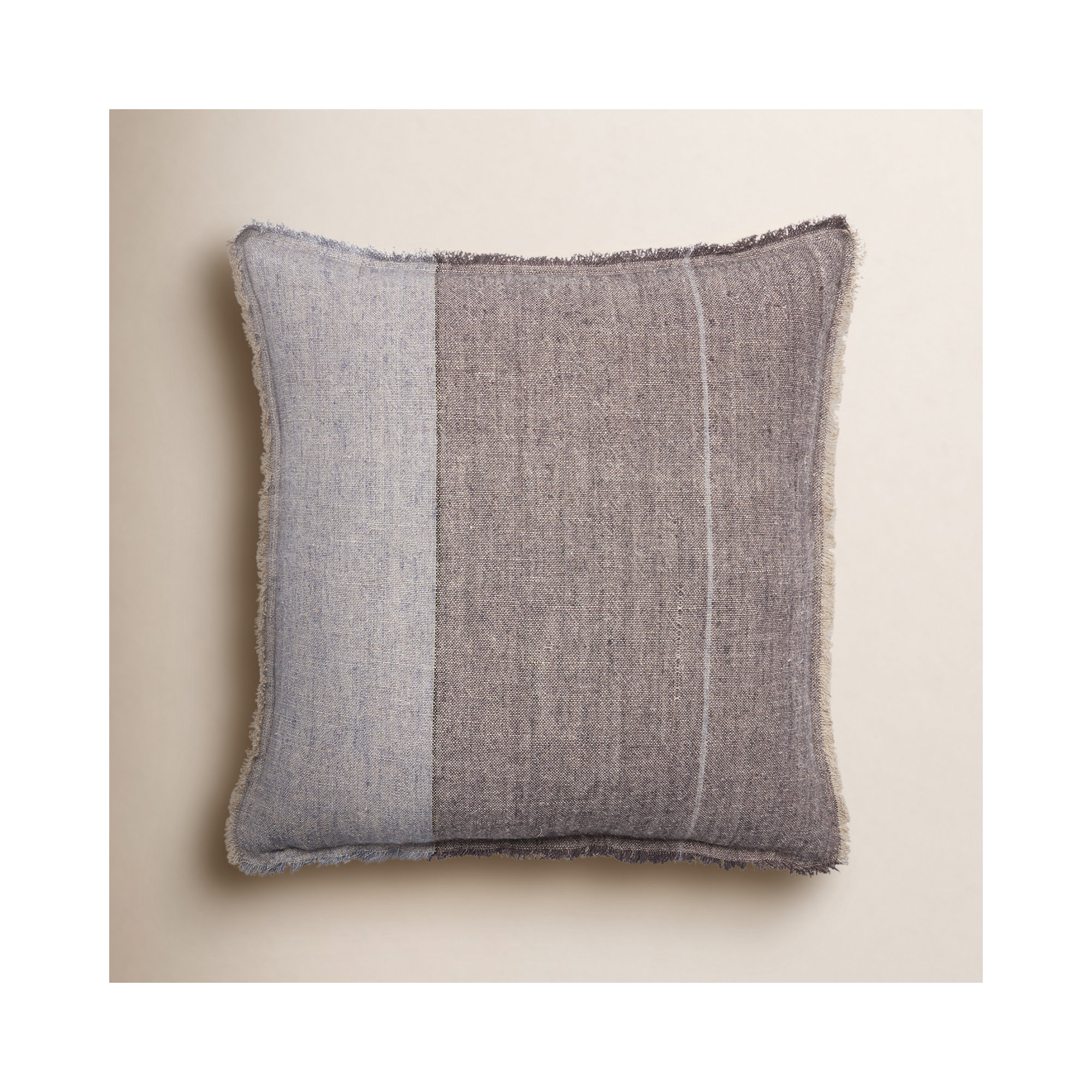 Rockefeller Fringed Linen Throw Pillow, Pillow Cover Only - No Insert, 22" H x 22" W, Gray