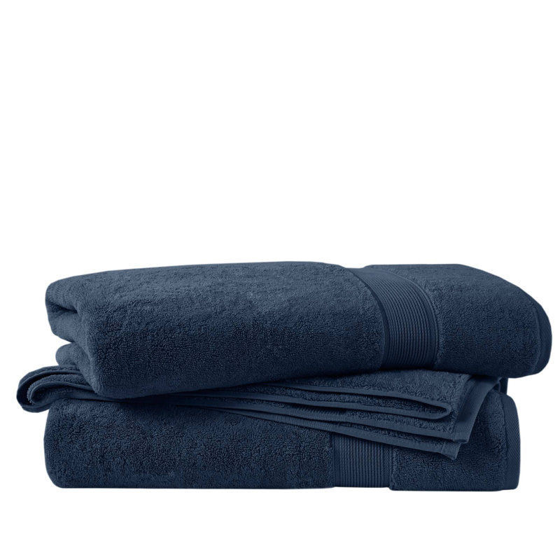Ensemble de draps de bain 100% coton 800GSM 2 pièces, Bleu foncé