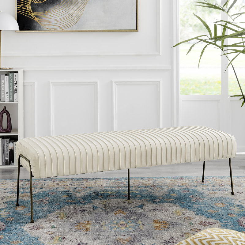 Velvet Upholstered Bench
