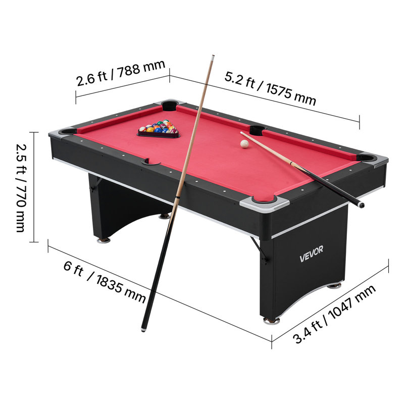VEVOR 183.5cm L Pool Table