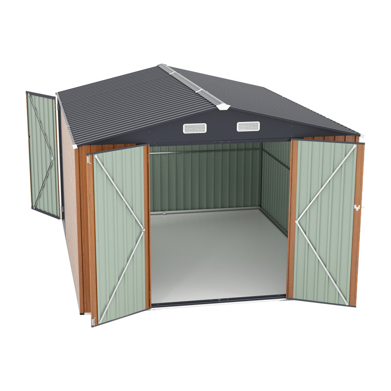 Remise de rangement extérieure avec portes et évents verrouillables pour patio et jardin