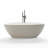 67'' Freestanding Tub Solid Surface Stone Resin Free Standing Soaking Bathtub with Overflow, Pop-up Drain, White