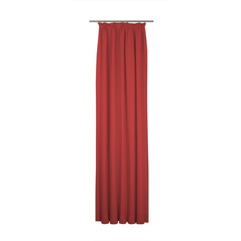 Pearce Synthetic Room Pencil Pleat Curtain, single Panel, opaque, 132cm Width x 255cm Drop, Red