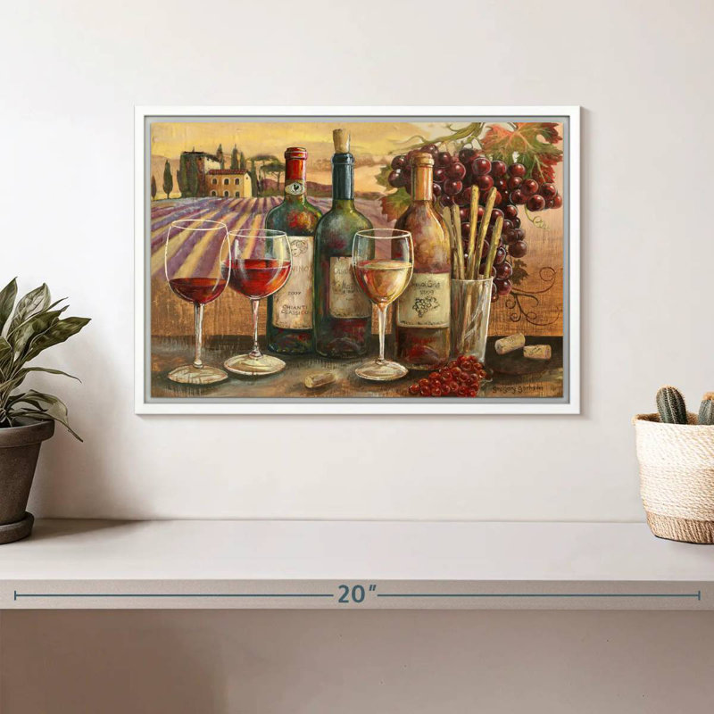 Vignes, Cadre flottant blanc, 13 po x 9 po