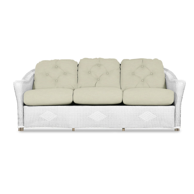Reflections Outdoor 3 - Seat Patio Sofa, Demo Oatmeal, White