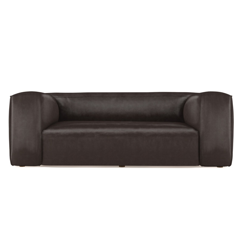 Varick Oversize Track-Arm Sofa with Flange, Plush Velvet Pumice, 30" H x 108" W x 41" D, Natural