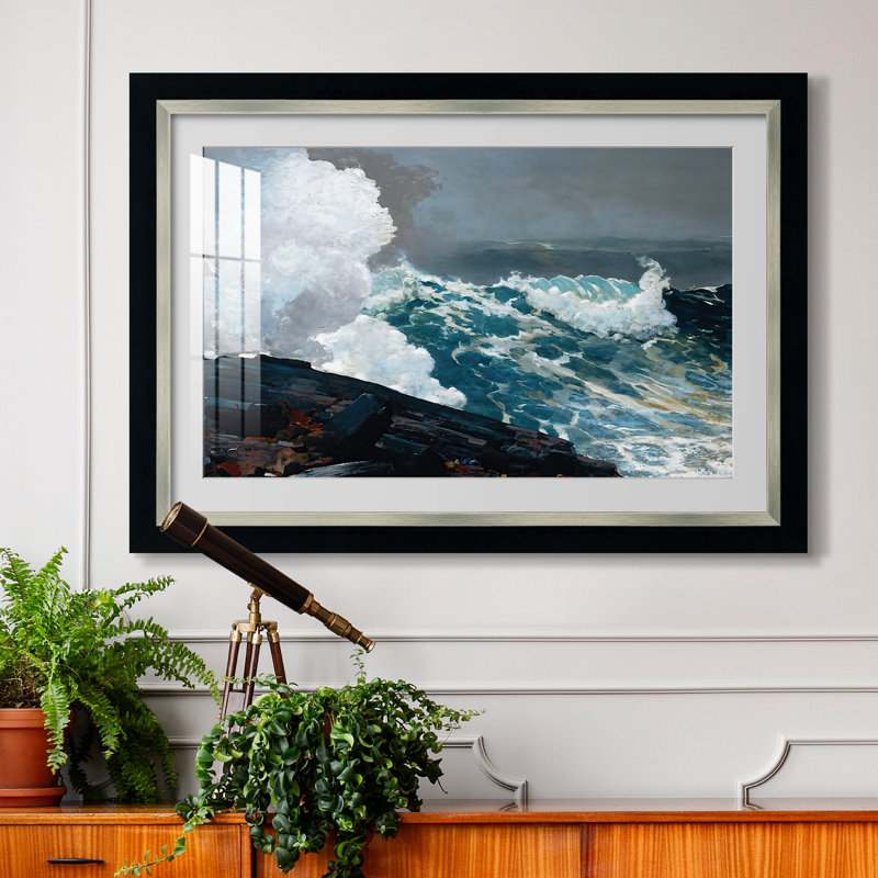 Nord-Est, 1895 - Homer Winslow - Estampe encadrée sur mesure, Dimensions intérieures 24 po x 34 po, Framed Print with Mat