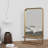 Wall Mirror with Shelf, Gold Metal Frame, Rectangular Bathroom Mirror with Storage Shelf