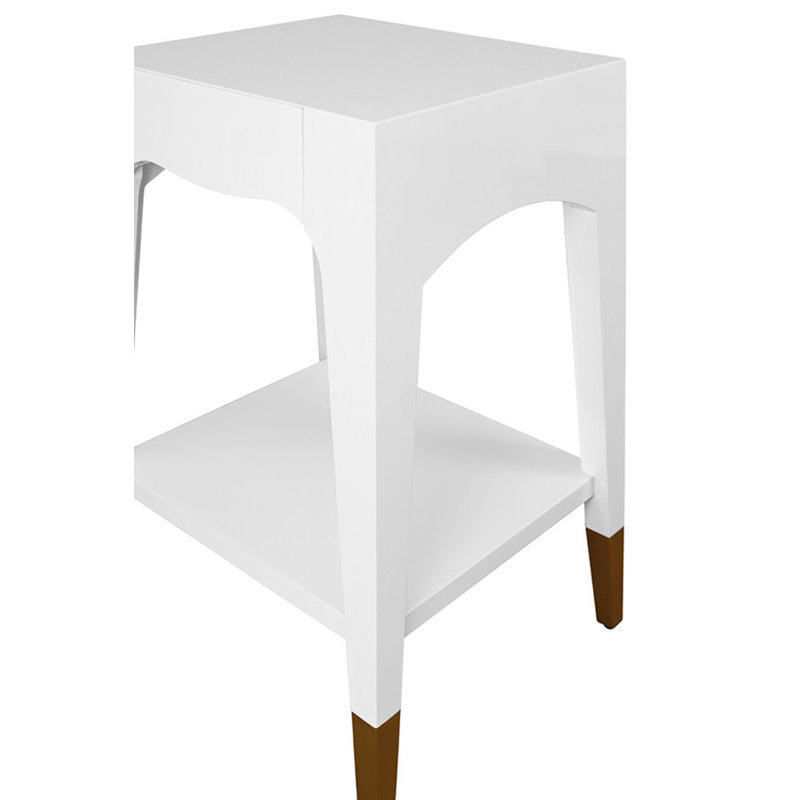 Solid Wood End Table, 29.5" H x 20"W x 18"D, White