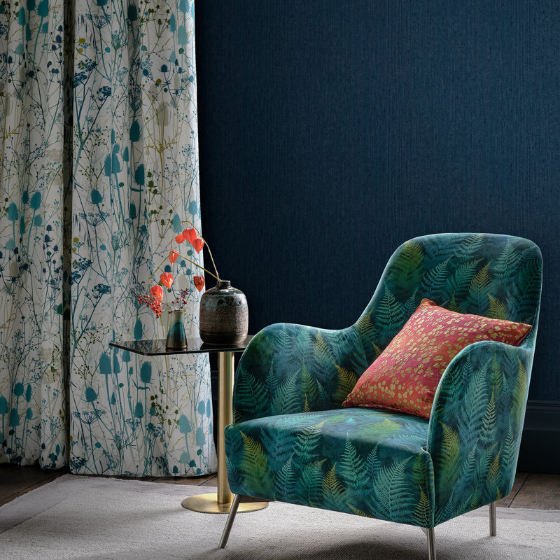 Metallic Wallpaper Roll, French Navy