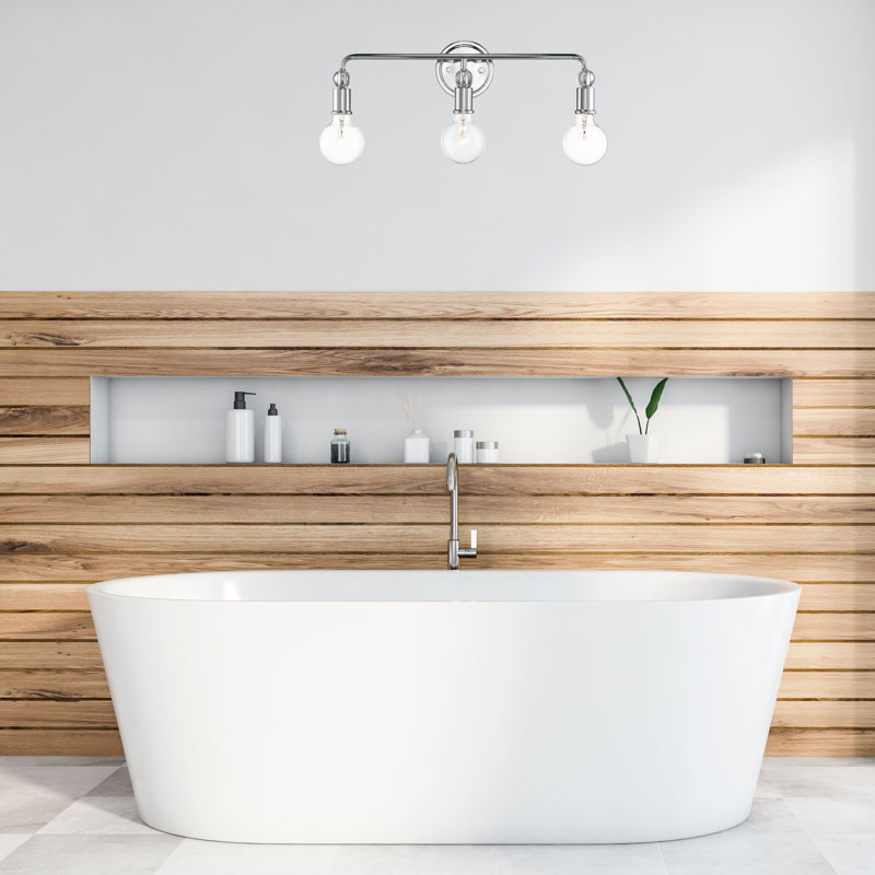 Éclairage pour salle de bain 3 lumières en nickel poli Irim
