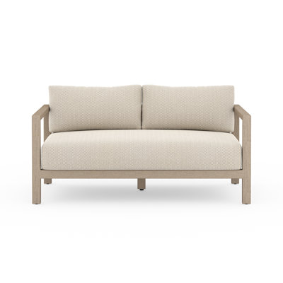 Cavani 59.75'' Wide Teak Loveseat with Cushions