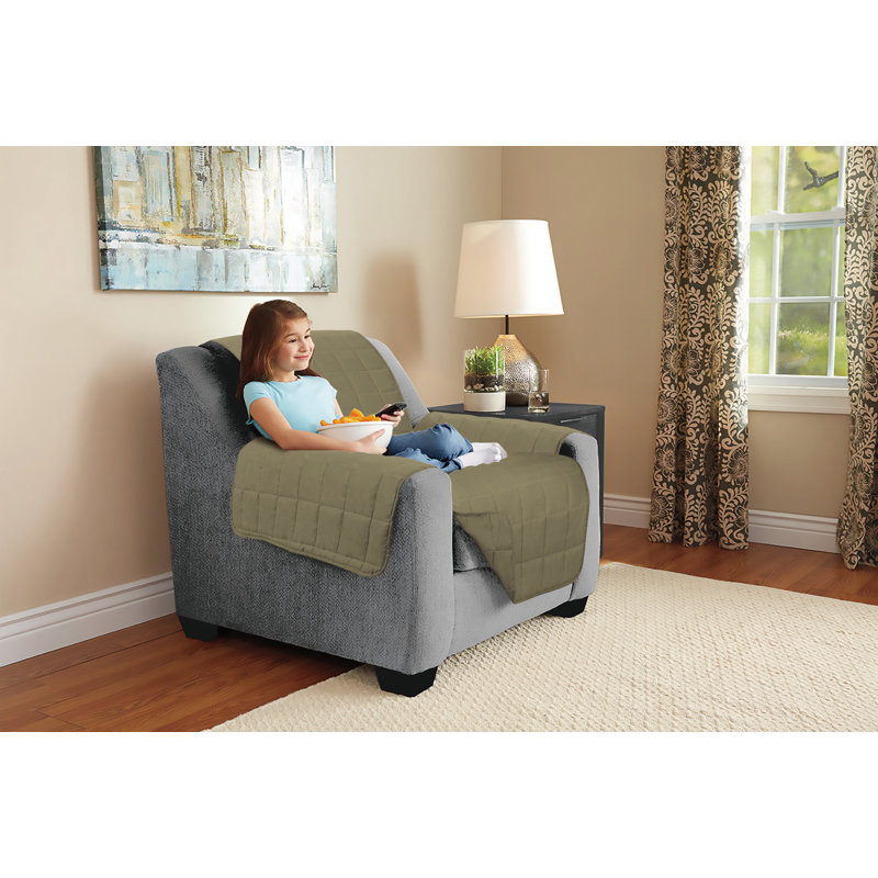 Housse pour fauteuil à coussins carrés / rectangulaires, Brun clair