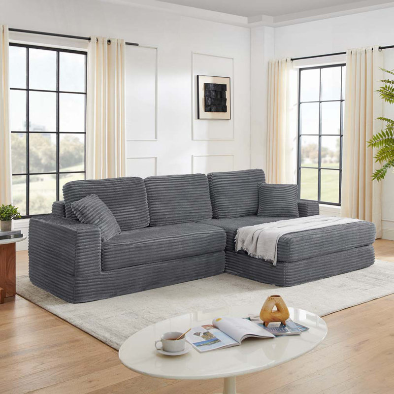 Canapé modulaire en velours côtelé Corduroy