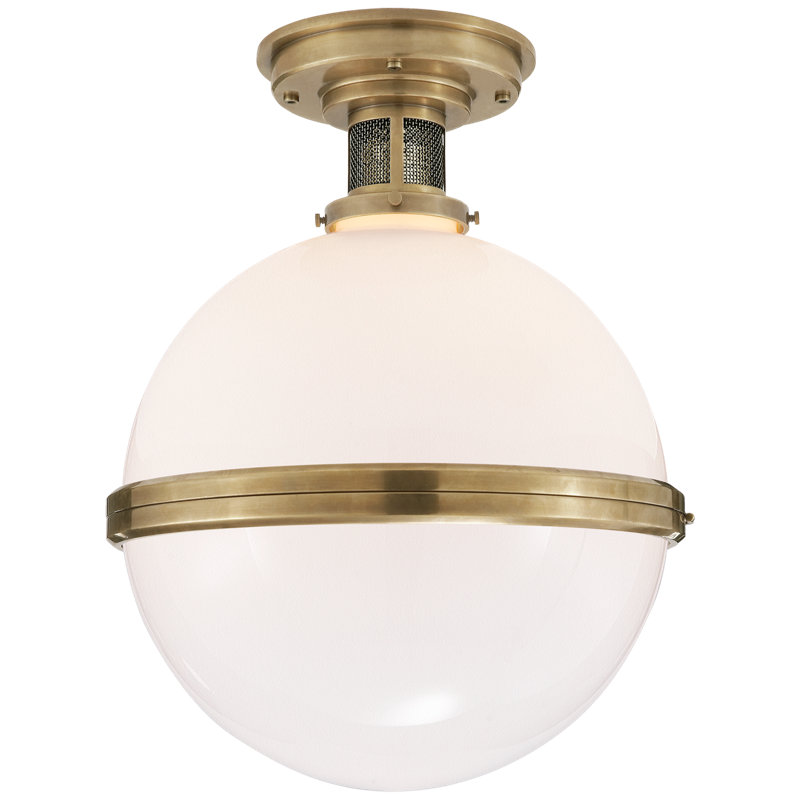 Ralph Lauren McCarren 1 Light Flush Mount, Natural Brass