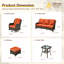 Ensemble de conversation de patio 9 pièces NTC, ensemble de canapé d'extérieur en osier avec chaises berçantes pivotantes, repose-pieds et table de foyer optionnelle, ensemble de conversation de patio avec coussins-88392639-88392641-98547657